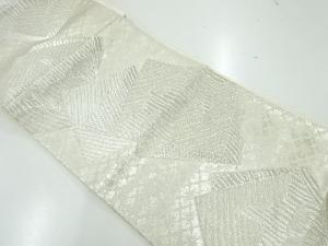 アンティーク　色紙に雲・笹模様織出し袋帯（材料）